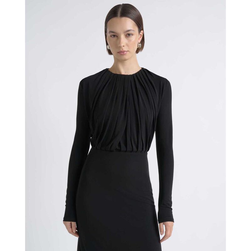Cue Long Sleeve Drape Midi Dress image number 7
